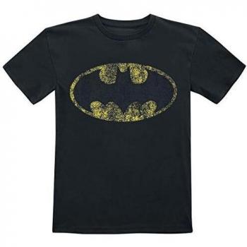 Batman Distressed Logo Unisex Camiseta Negro 152, 100% algodón,