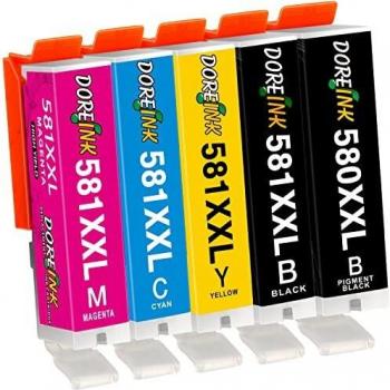 DOREINK 580 581 XXL Compatible para Canon PGI-580XXL CLI-581XXL Cartucho de Tinta para Canon Pixma TS705 TS6350 TS9550 TR7550 TS6151 TS6250 TS6150 TR8550 TS9551