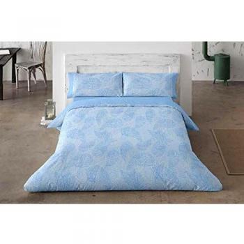 Burrito Blanco Juego de Funda Nórdica 457 con un Diseño Estampado de Cachemirs para Cama de Matrimonio de 150x190 hasta 150x200 cm/Funda Nórdica Moderna 150, Color Azul