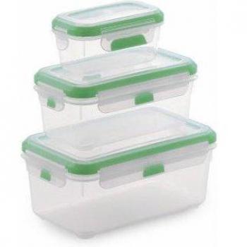 SAN IGNACIO SET 3 PCS TÁPERS HERMÉTICOS PP VERDE