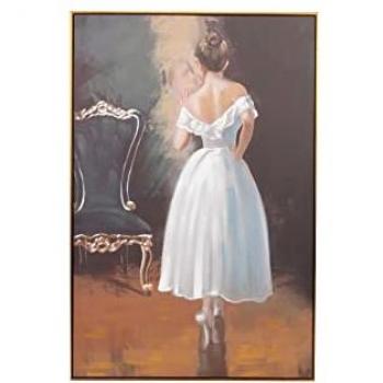 Adda Home - Cuadro con Marco de Bailarina 80x120 Cm - Decoración de Pared Arte Moderno, Lienzo 80% Pintado A Mano, Dimensiones 80x3,5x120 cm, Mult
