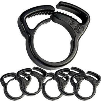 Abrazaderas Suinga para Riego por Goteo 16mm - Pack de 25, Negro, Sujeción de Tubería para Jardinería