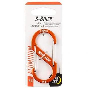 Mosquetón Doble de Aluminio S-Biner Nite Ize Talla 3 - Colores Verde y Naranja
