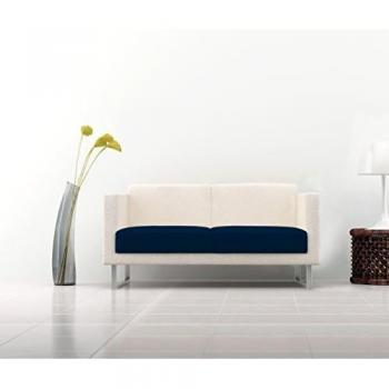 Italian Bed Linen Più Bello Set de Protectores de Asiento para Sofá, Poliéster, Azul Oscuro, 50x50x1 cm, 2 Unidades