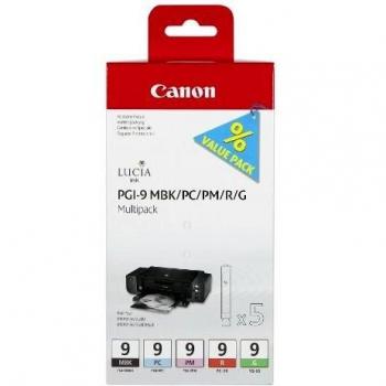 Canon PGI-9 Cartuchos Multipack de tinta original Negro Mate/Foto cian/Foto Magenta/Rojo/ Cartucho de tinta G para impresora de inyeccion de tinta Pixma PRO9500-PRO9500MarkII
