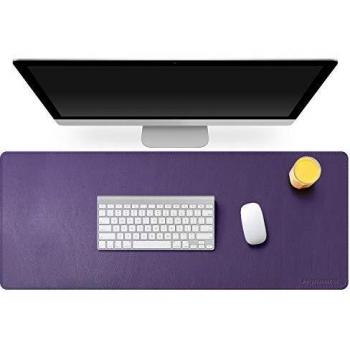 Mydours Alfombrilla de ratón de Cuero PU Multifuncional del Escritorio Estera para Gaming y Oficina o Hogar-Morado
