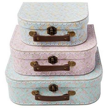 SET OF 3 GRACE FLORAL SUITCASES - Storage Boxes by RSQO