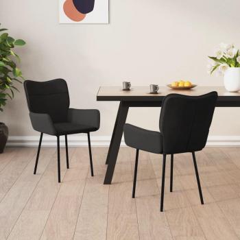 Black Velvet Dining Chairs Set of 2