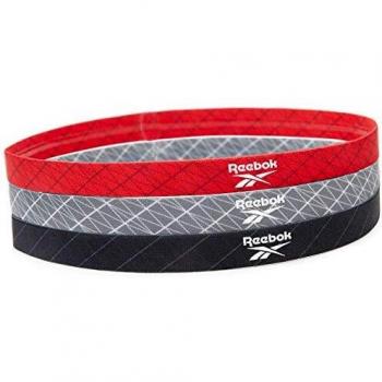 Reebok Banda de Pelo Deportivo - Negro, Gris, Rojo