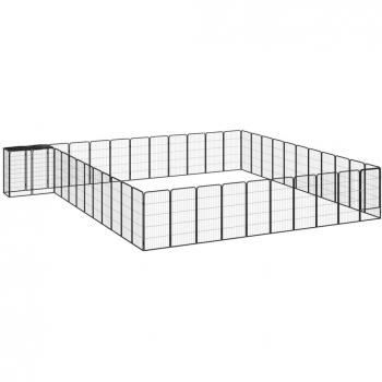 vidaXL 46-Panel Dog Playpen Black 50x100 cm Powder-coated Steel