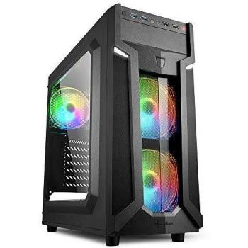 Sharkoon VG6-W RGB - Caja de Ordenador, PC Gaming, Semitorre ATX, Negro