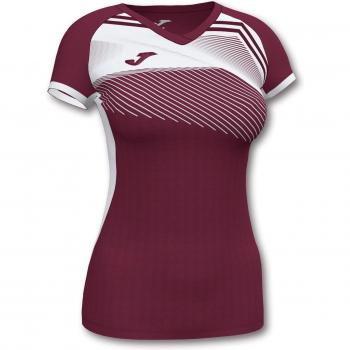 Joma Supernova II Women's Short Sleeve T-Shirt Burgundy-White