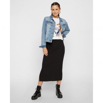 Falda midi de canalé Pieces Kylie