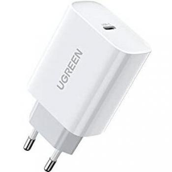 UGREEN 30W Cargador USB C, Cargador PD 3.0 Carga Rapida, Enchufe USB C QC 3.0 Admite PPS Compatible con Xiaomi Mi 11 Redmi Note 10 iPhone 13 Pro MAX 12 Pro Mini X iPad Pro Macbook 12 Galaxy S21 S20