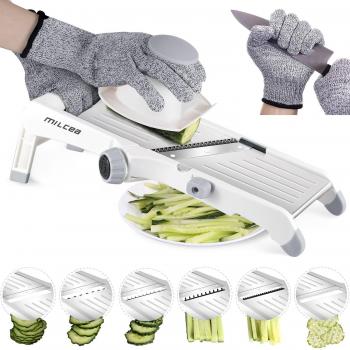 MILcea Cortador de mandolina de Acero Inoxidable, Cortador de mandolina Ajustable para Cocina, Comida, mandolina y Verduras, para Frutas y Verduras