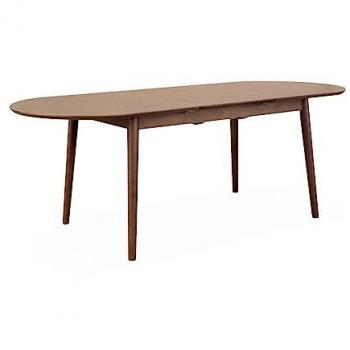 Mesa de Comedor Extensible Ovalada Sweeek, Color Nogal, 6 a 8 Plazas, Tamaño Ajustable de 160 cm a 210 cm