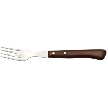 Arcos Cuchillos de Mesa, Tenedor de Carne Tenedor de Mesa, Acero Inoxidable 18y10 y 200 mm, Mango de Nylon, Color Marrón