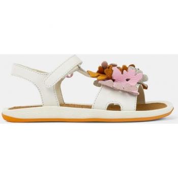 CAMPER Twins Sandals for Girls - White, Pink, Orange, Size 38, Smooth Leather