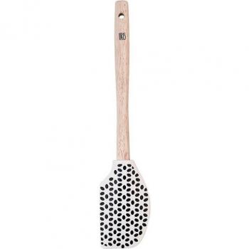 Espátula de cocina con mango de madera y silicona 30 cm