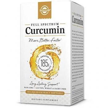 Solgar Full Spectrum Curcumin Softgels, Gold, 90 Count