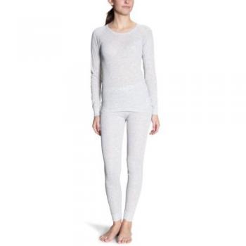 Maier Sports Lena Women's Quick-Dry Base Layer Set, Size L, Light Gray, 100% Polyester
