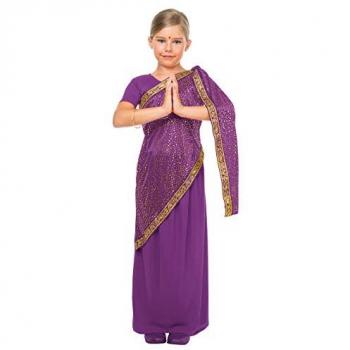 Disfraz de Bollywood Niña Morado - 3 a 4 Años