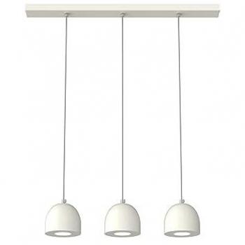 Lámpara de Techo Lineal Monocolor Brillante con 3 Focos GU10, Metal Blanco RAL 9016