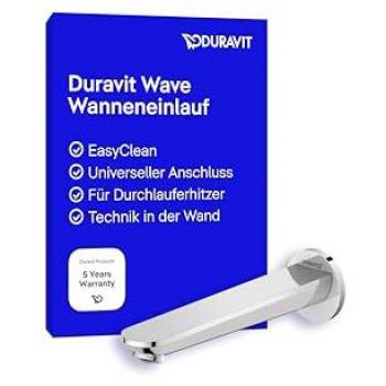 Caño de baño Duravit Wave cromo brillo 202 mm