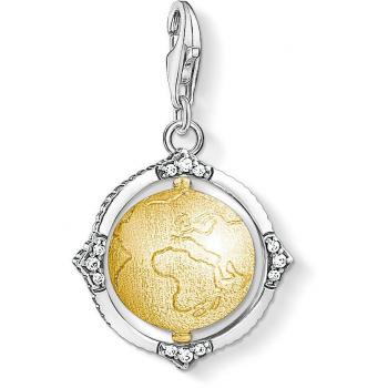 Colgante Charm Vintage Globo Terráqueo de Plata Esterlina con Zircón Sintético 1711-849-39