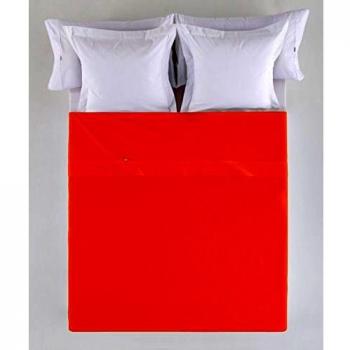 ESTELA - Sábana encimera Combi Color Naranja - Cama de 180 cm. - 50% Algodón / 50% Poliéster - 144 Hilos