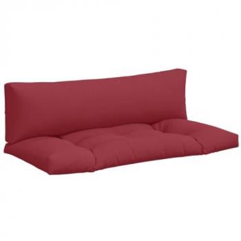 Cojines para palets 2 unidades tela rojo tinto