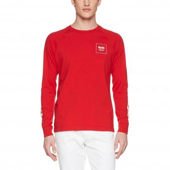Wood Wood Han Long Sleeve, Camisa Manga Larga para Hombre, Rojo