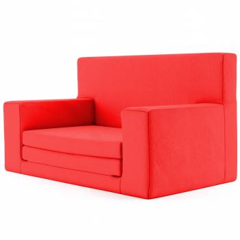 2 en 1 sofá cama infantil color Rojo de espuma viscoelástica: sofá cama súper suave y seguro para niños entre 1 y 4 años, tumbona para TV silla infantil divertida y ligera