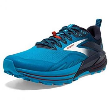 Brooks Cascadia 16 - Zapatillas de Trail Running para Hombre con Protección Duradera y Amortiguación Suave, Color Multicolor (Peacoat/Atomic Blue/Rooibos), Talla 41 EU