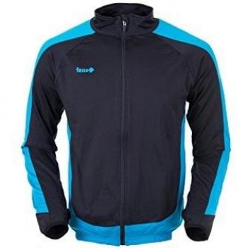 Izas Irazu Chaqueta de Running, Unisex Adulto, Negro/Azul Royal, S