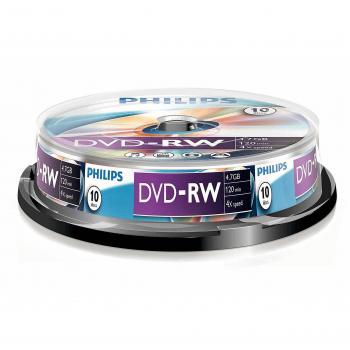 Philips DVD-RW 4.7GB Data/120 Min Video, 4x Speed Recording 10er Spindel