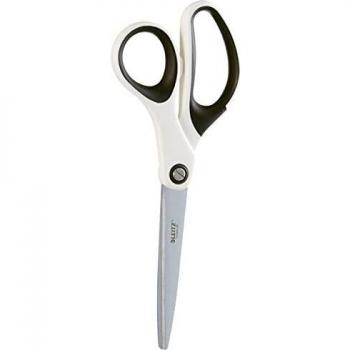 Leitz Tijeras de Titanio, para Diestros y Zurdos, 6,7 x 1,5 x 15 cm, Material de Oficina, Empuñadura Ergonómica, Gama WOW, Negro