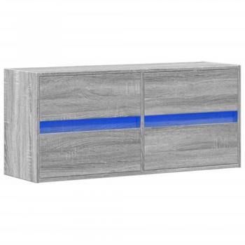 Mueble de TV de pared con luces LED gris Sonoma 100x31x45 cm