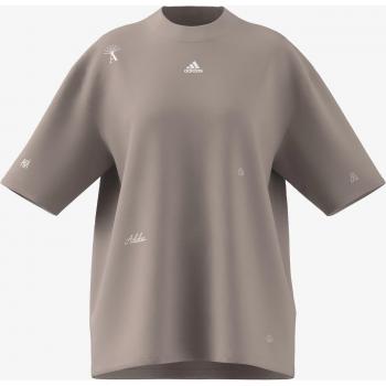 Camiseta de Manga Corta Adidas Bluv Q1 para Mujer en Color Blanco con Gráficos Inspirados en Cristales Sanadores, Talla S, Beige