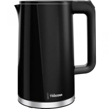 Hervidor eléctrico Tristar WK-3407, 1.7 litros, 2200W, doble pared, negro