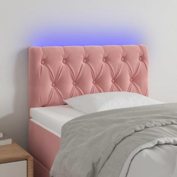 Cabecero LED Rosa 80x7x78/88 cm en Terciopelo