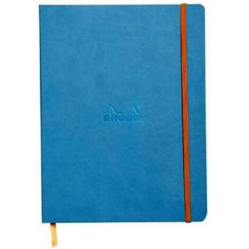 Cuaderno B5 de tapa blanda Rhodia 117507C - Líneas horizontales - 19x25 cm - Turquesa