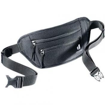 Riñonera Deuter Neo Belt I negra y gris, ligera y ajustable, con múltiples compartimentos, ideal para actividades al aire libre y uso diario