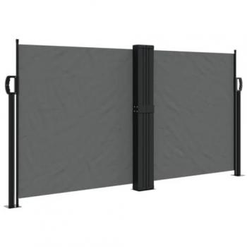 Toldo lateral retráctil 120x1000 cm, disponible en colores negro, crema y azul; también en gris antracita. Pantalla de privacidad, mosquitera impermeable, ideal para jardín, balcón, patio o