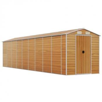 vidaXL Light Brown Garden Shed 191x810x198 cm Galvanised Steel