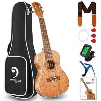 Vangoa Conciertos Ukelele Caoba 23 Pulgada Acústico Hawaiian Ukulele Kit para Principiantes, Estudiante, Intermedio