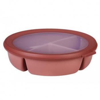 Bento Bowl Cirqula Vivid Mauve 250+250+500 ml - Contenedor con 3 compartimentos para refrigerador, congelador y microondas