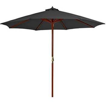 vidaXL Garden Parasol with Wooden Pole 300 cm Anthracite