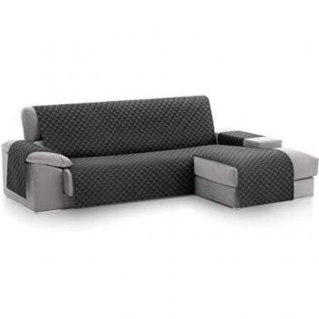 Funda Cubre Sofá Chaise Longue Malu, Protector para Sofás Acolchado Brazo Derecho. Tamaño -240cm. Color Gris