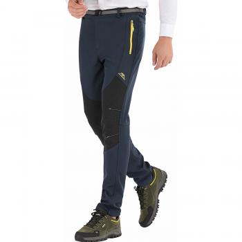 DAFENP Pantalones Trekking Hombre Impermeable Pantalones de Escalada Senderismo Alpinismo Invierno Polar Forrado Aire Libre